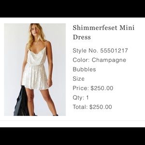 Like New Champagne Free People Sequin Dress- Size Medium. So beautiful!!